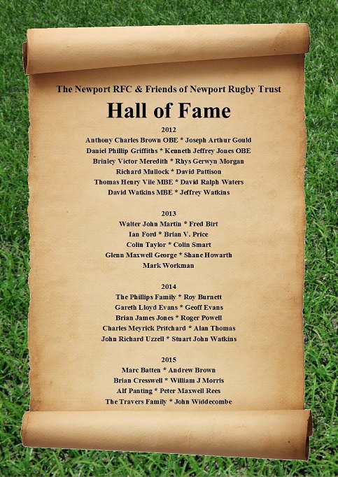 Hall of Fame inductees scroll